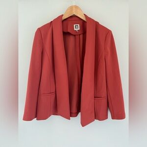Anne Klein orange women’s blazer size medium business casual 3/4 sleeve